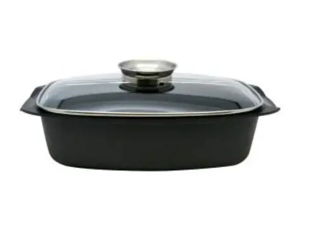 Aroma-Bräter, 4,5 Liter, 40 x 23 x 13 cm, Aluguss Universalbräter mit Aroma-Deckel Abverkauf